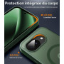 Opkiegrn 3 in 1 Magnétique Coque pour Google Pixel 10A, Vert | Compatible avec MagSafe avec Verre trempé Protection écran, Anti-