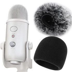 YOUSHARES Filtre Anti Pop Mousse en Bonnette Pare-Brise Fourrure pour Blue Yeti Microphone, Blue Yeti Pro Micro Anti Vent Bonnet