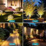 kolpop Lot de 4 Spot Solaire Exterieur, 77 LED Lampe Solaire Exterieur Jardin Puissante avec 3 Modes d'Éclairage, Lumiere Exteri