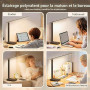 UPXNBOR Lampe de Bureau LED, Lampe de Table pour Lecture et Travail | Confort Visuel, Intensité Réglable, Port USB-A, 5 Températ