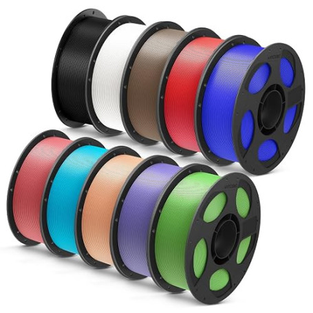 ANYCUBIC Filament PLA+ 1,75mm avec Puce 10kg 10 Couleurs | Biodégradable PLA Plus Compatible ACE Pro, Double Résistance aux Choc