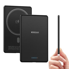 Kuulaa MagSafe PowerBank Ultra Slim 5000mAh,PD 20W Chargeur Portable de Charge Rapide 6.9mm Mini Batterie Externe pour iPhone 16