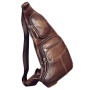 Vintage Cuir Sling Poitrine Sac Bandoulière Pack pour Hommes Femmes Voyage En Plein Air Épaule Messenger Pack Sac À Dos Daypack
