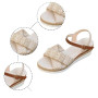 Sandale Femme Ete Confort, Sandales Femme été Plates, Sandals Bohèmes à Talons Hauts Plateforme éPaisse Espadrilles Confortables