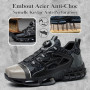 GemChve Chaussures de Sécurité Hommes Légère Respirantes Femme Basket Securite Embout en Acier Antidérapante Confortable Chaussu