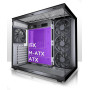 MUSETEX Y6 Boîtier PC, 4 Ventilateurs Non-LED préinstallés, Vue 270° en Verre Trempé, Connectique Type-C, Boîtier PC ATX Mid-Tow