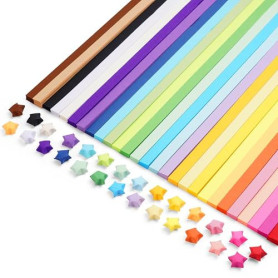 OFFCUP 1350 Bandes De Papier Origami Étoiles, 27 Couleurs Feuilles Papier Origami Étoiles Star Bandes Porte-Bonheur pour Travaux