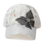 Casquette de baseball pour femme avec strass et paillettes - Chapeau d'été en maille avec papillon et dentelle florale