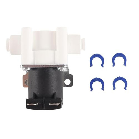Riven Électrovanne d'eau normalement fermée, tube en plastique ID 12 V 1/4" pour système d'osmose inverse RO