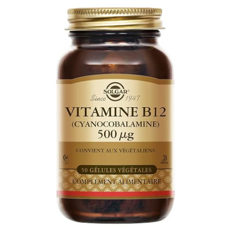 Solgar Vitamine B12 (Cyanocobalamine) 500 µg - Vitalité et énergie - Contribue à réduire la fatigue - Vegan - Vitamines - Complé