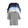 THE SET Femme T-Shirt côtelé à Manches mi-Longues, Lot de 5 | Coupe standard