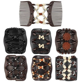 Dadabig 7 Pcs Peigne Magique, Peigne Élastique ÉLégant Pour Cheveux Femmes Filles