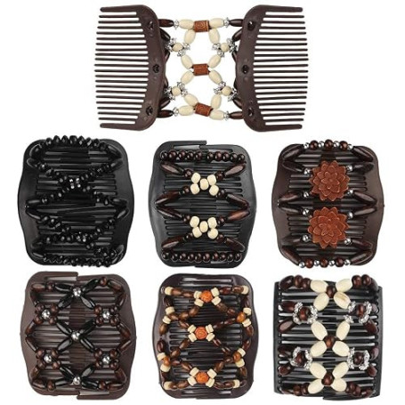 Dadabig 7 Pcs Peigne Magique, Peigne Élastique ÉLégant Pour Cheveux Femmes Filles