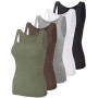 BQTQ Lot de 5 Débardeur Femme Col Carré Extensible Tank Tops sans Manches | Débardeur Femmes Décontractés Été Tank Top, Ajustée