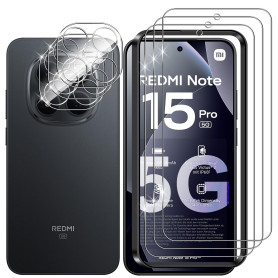 Lutree Verre Trempé pour Xiaomi Redmi Note 15 Pro 5G, 3+3 Pièces Protection écran + Caméra Arrière Protecteur Film, 9H Dureté HD