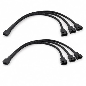 Lot de 2 Répartiteurs Ventilateur PWM, Câble splitter ventilateur 4 broches,Adaptateur Y 27 cm, Rallonge pour CPU et Boîtier, Co