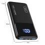 INIU 10000mAh Batterie Externe, Slim 22.5W Charge Rapide Voyage Power Bank | Câble USB C Amovible, Autorisé en Avion, Essentiels