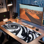 EFISH Tapis de Souris de Jeu Japonais XXL 800 x 300 mm Grand Tapis de Bureau Bords Cousus Imperméable Antidérapant pour PC, MacB