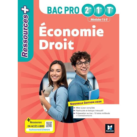 Ressources Plus - Économie-Droit - 2de 1re Tle Bac Pro - Ed. 2026 - Livre élève