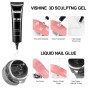 Vishine 3D Nail Gel Nail Art – Gel Sculptant Transparent 15g No Wipe, pour Dessins, Moulages, Strass 3D, Sculptures et Décoratio