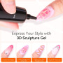 Vishine 3D Nail Gel Nail Art – Gel Sculptant Transparent 15g No Wipe, pour Dessins, Moulages, Strass 3D, Sculptures et Décoratio