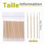 RDNKVB Lot De 500 Cotons-Tiges Avec Manche En Bois，Micro Applicateur, 10 Cm, En Bois Pour Sourcils, Maquillage, Tatouage, Ongles