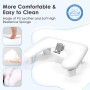LIONVISON Repose Main Ongles avec Support Téléphone 360° PU Cuir Blanc | Repose Main Ergonomique Avec Support Téléphone Rotatif 