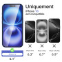 NEW'C Verre Trempé pour iPhone 16 Anti-Espion, Protection Écran + Caméra | Outil inclus, Lot de 4, 2x vitres trempées + 2x prote
