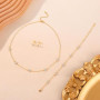 Glimz Parure Bijoux Femme Boucle d'oreille Bracelet Collier avec Zircon | Parure Bijoux Mariage,Ajustable,Parure Bracelet Collie