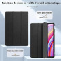 CACOE Coque Compatible avec Redmi Pad Pro 12,1 Pouces 2024, Fin Étui avec Verre Trempé avec Fonction Support, Noir