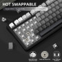 AJAZZ x Attack Shark X85 Clavier mécanique,Clavier de Jeu sans Fil 75% avec Knob,Rembourrage à 5 Couches,PBT Side-Printed Keycap