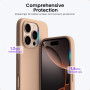 ORNARTO Coque pour iPhone 16 Pro Silicone (Titane Sable) | en Silicone Liquide, Protection Antichoc Complète, Intérieur Doux en 