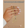 JeweBella 4 Pièces Bracelet Femme Or/Argent Bohème Cœur Bracelet Pierre Naturelle Femme Bracelet Chaîne Serpent Ensemble Empilab