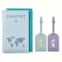 YiYiLiang Lot de 2 étuis pour passeport en cuir synthétique avec étiquettes | Organiseur de voyage pour homme et femme, peut con