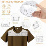 Guide De Règle De T-Shirt, 8 Pièces Règles D'alignement pour T-Shirt En PVC avec Mètre Ruban De 1,5 m, 40 Aiguilles, 3 Crayons D
