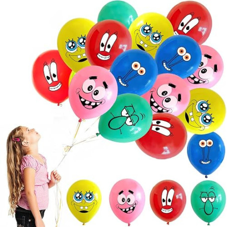Ballons Anniversaire,RosyFate 50 Pièces Bob l'éponge Ballon, Ballon Anniversaire Bob l'éponge, Ballons de Baudruche, Decoration