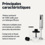 Amazon Basics Mixeur Plongeant Manuel Multivitesse, Accessoires et Cordon d’Alimentation Inclus, 1 000W, Argenté