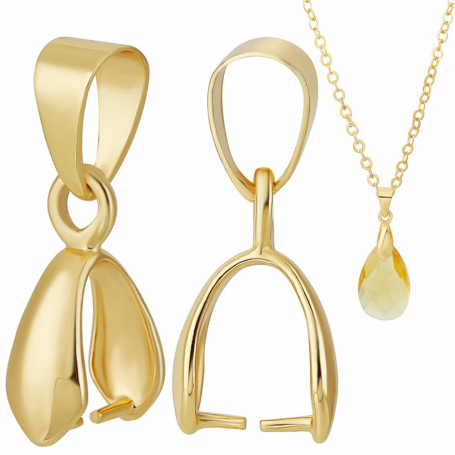 Beebeecraft 1 boîte 30 pièces Plaqué Or 24 carats Pendentif Pinces Bélières | Pic à Glace Pince Pince Bélière Fermoirs Connecteu
