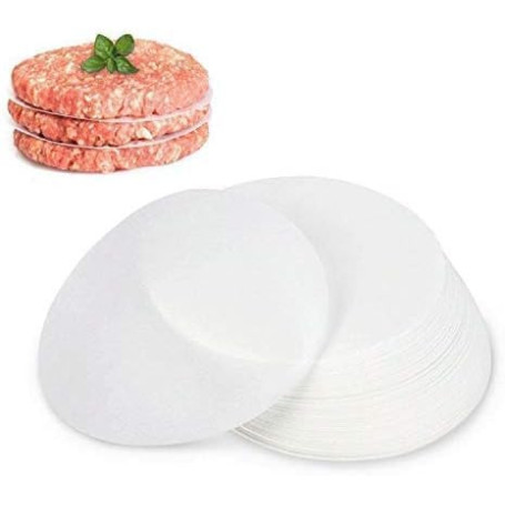 GWHOLE Lot de 500 Papiers Antiadhésifs pour Presse à Hamburger Burger Steak Haché - 11,5 cm de Diamètre