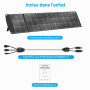 Ecosonique Panneau Solaire Pliable 300W Alimentation MC4 40 V et | Sorties Multiples Chargeur Portable Pour La Plupart Des Centr
