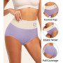 MIOTAN Lot de 5 Culotte Femme Coton Taille Haute Gainante | Extensible, Douce, Respirante, Couverture complète, Post-partum, Apr