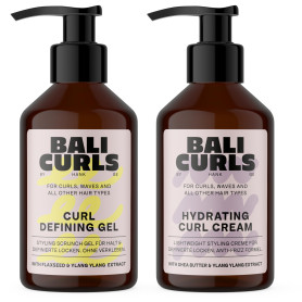 Bali Curls Curl Defining Set - Crème hydratante et gel définissant (150 ml chacun) - Pour des cheveux lisses et définis - Hydrat