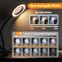 Akynite Lampe Loupe 10X avec Pince et Câble USB, 3 Couleur 10 Luminosité, Loupe Lampe Pince à Led avec Bras Réglable pour Soudur