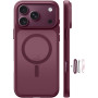 FLLAO Coque pour iPhone 18 Pro Max Magnétique, Bourgogne | Etui Translucide Mat, Compatible avec MagSafe, Protection Militaire, 