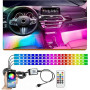 LED Voiture Interieur, Lampe Voiture Interieur USB Rubans LED Lampe Décoration Multicolore Allume Éclairage Intérieur de Voitur