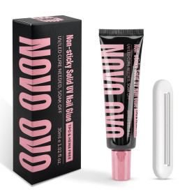 NOVO OVO Colle à ongles UV solide pour ongles à presser sur les ongles, 30 g, avec presse-tube, colle forte et durable non colla