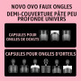 NOVO OVO Lot de 224 faux ongles blancs courts carrés courts et carrés - Zone adhésive - Pour gel souple et acrylique - Unisexe -