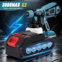 Jradse Pistolet à Peinture sans Fil, Pistolet à Peinture Électrique HVLP pour Clôtures avec 2 Batteries de 3000 mAh, 5 Buses et