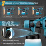 Jradse Pistolet à Peinture sans Fil, Pistolet à Peinture Électrique HVLP pour Clôtures avec 2 Batteries de 3000 mAh, 5 Buses et