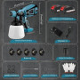 Jradse Pistolet à Peinture sans Fil, Pistolet à Peinture Électrique HVLP pour Clôtures avec 2 Batteries de 3000 mAh, 5 Buses et
